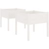 Odlingslådor 2 st vit 70x70x70 cm massiv furu vidaXL – miniatyr 2