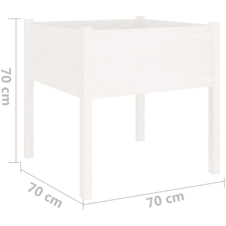 Odlingslådor 2 st vit 70x70x70 cm massiv furu vidaXL – bild 8