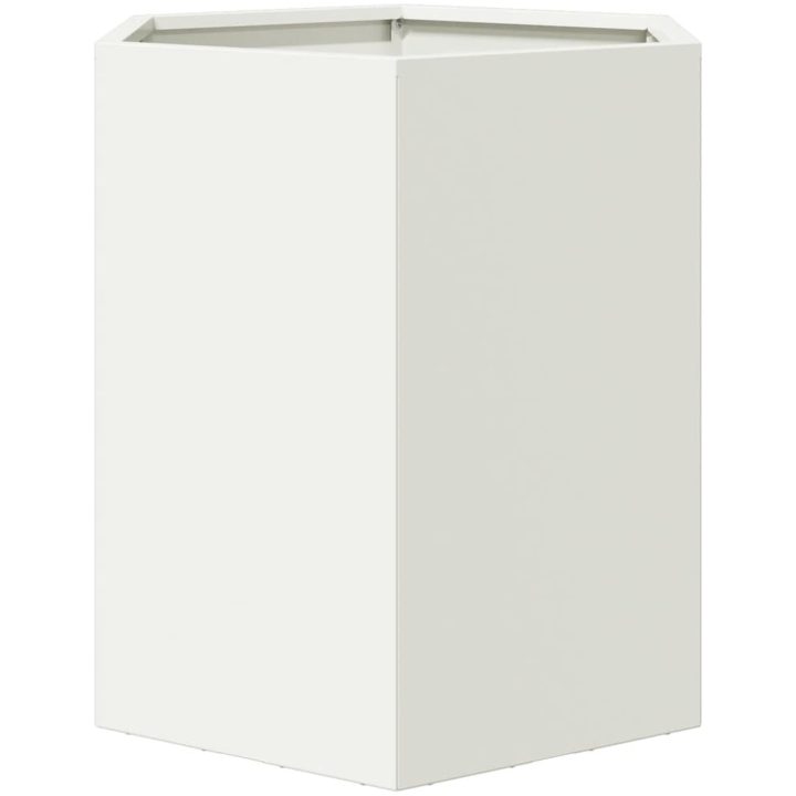 Odlingslådor 2 st vit sexkantig stål vidaXL 46 x 40 x 45 cm – bild 7