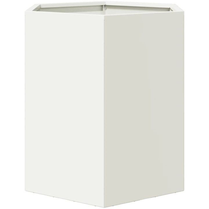 Odlingslådor 2 st vit sexkantig stål vidaXL 46 x 40 x 45 cm – bild 8