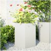 Odlingslådor 2 st vit sexkantig stål vidaXL 46 x 40 x 45 cm – miniatyr 1
