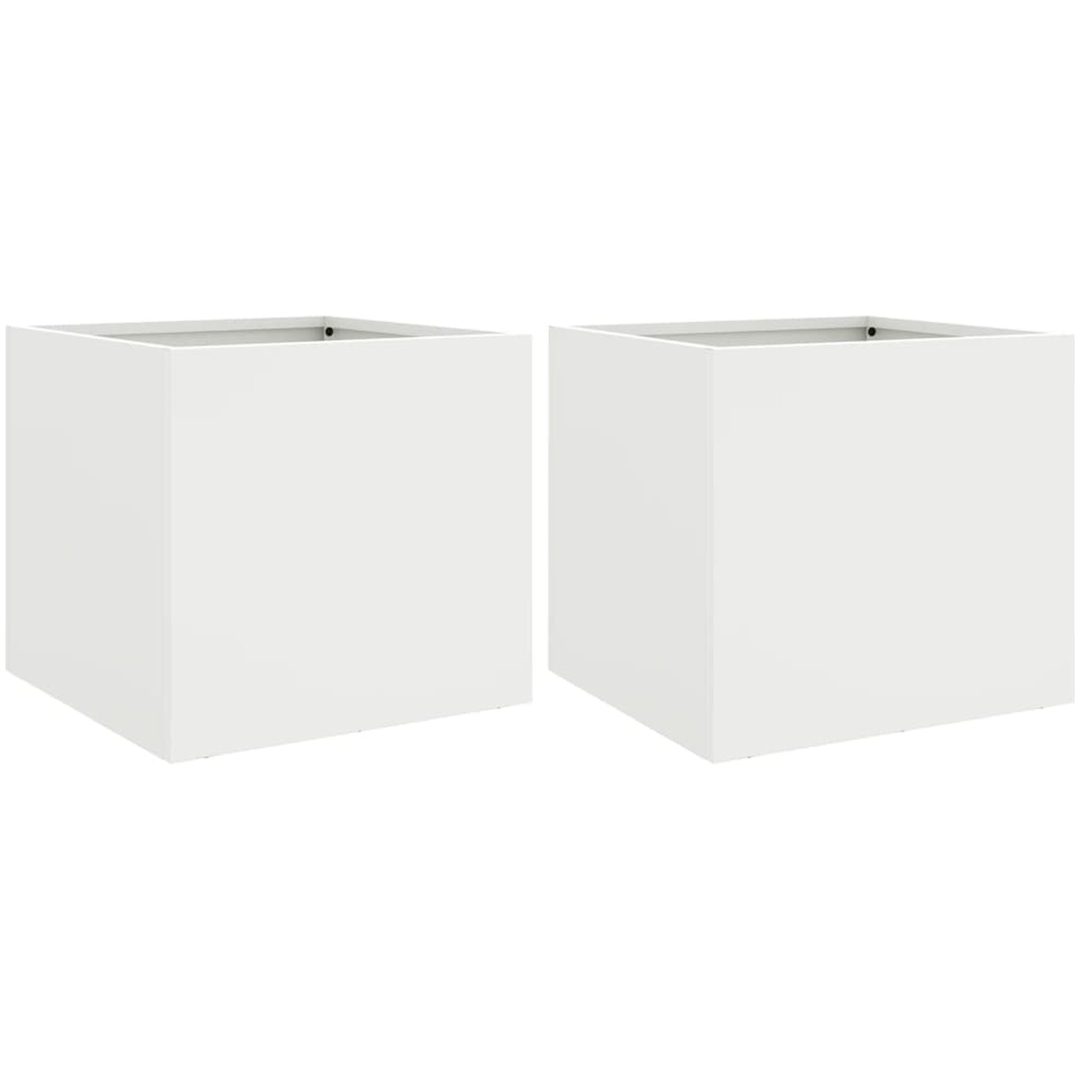 Odlingslådor 2 st vit stål vidaXL 32 x 30 x 29 cm – bild 2