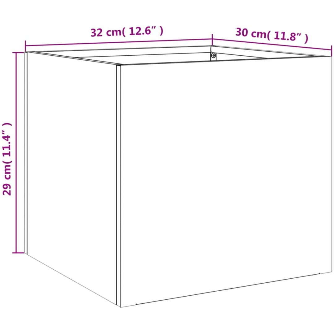 Odlingslådor 2 st vit stål vidaXL 32 x 30 x 29 cm – bild 11