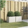 Odlingslådor 2 st vit stål vidaXL 32 x 30 x 29 cm – miniatyr 3