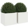 Odlingslådor 2 st vit stål vidaXL 32 x 30 x 29 cm – miniatyr 4