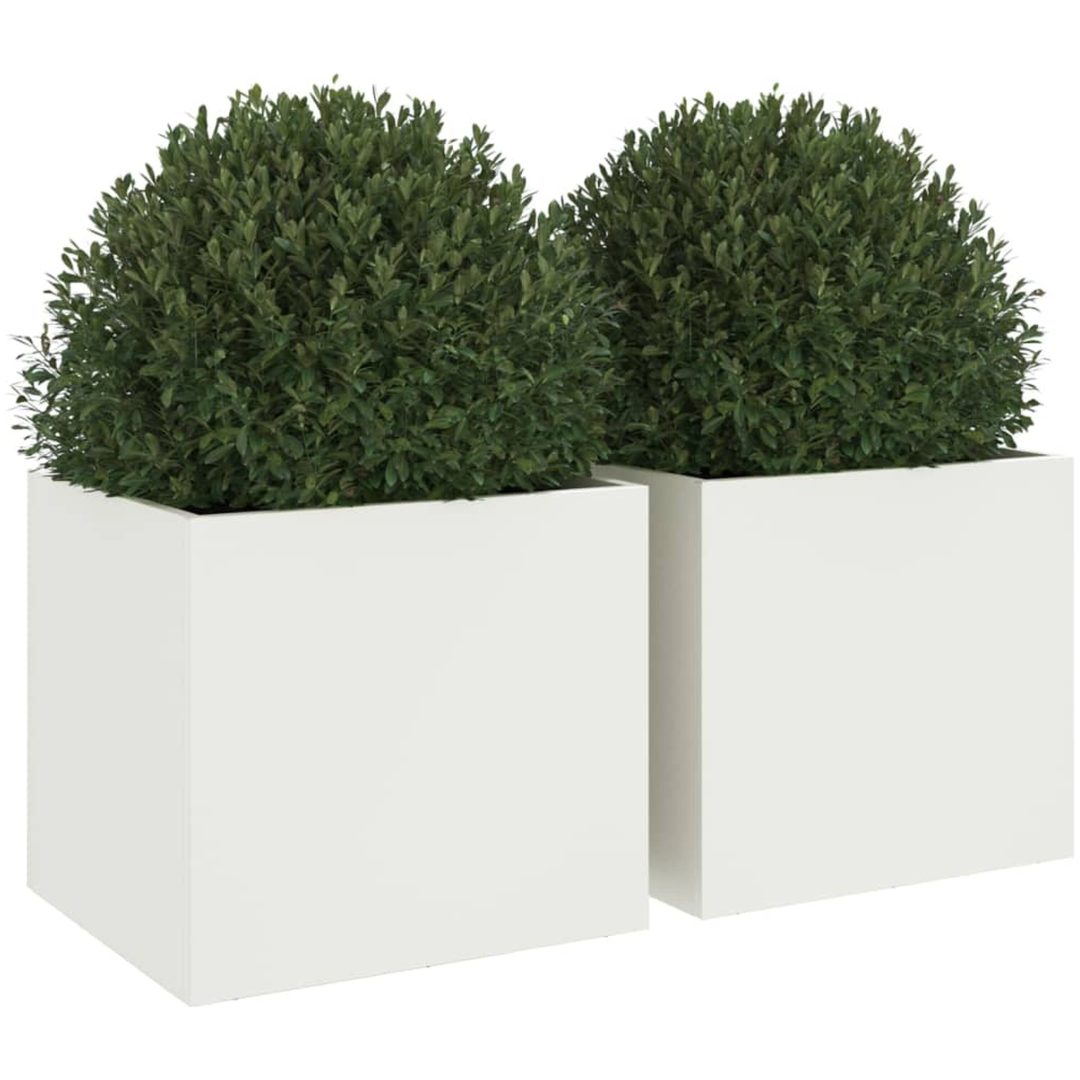 Odlingslådor 2 st vit stål vidaXL 32 x 30 x 29 cm – bild 4