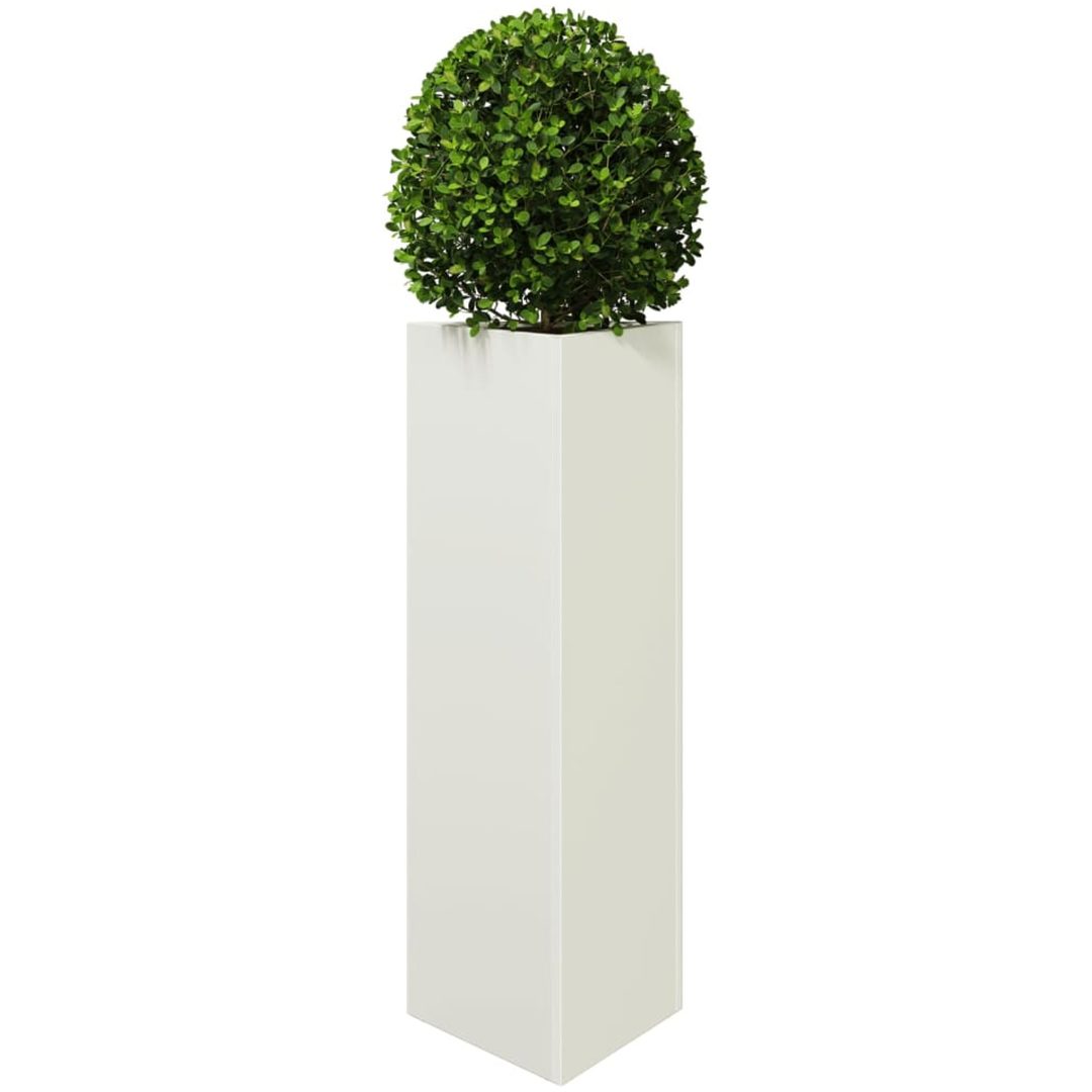 Odlingslådor 2 st vit triangulär stål vidaXL 30 x 26 x 75 cm – bild 4