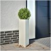 Odlingslådor 2 st vit triangulär stål vidaXL 30 x 26 x 75 cm – miniatyr 1