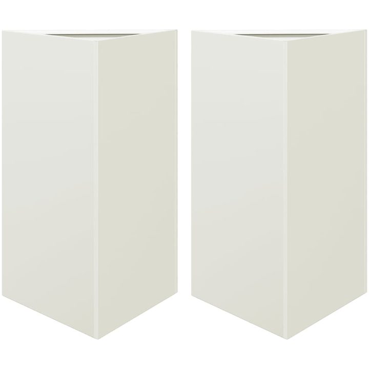 Odlingslådor 2 st vit triangulär stål vidaXL 50 x 43 x 75 cm – bild 2