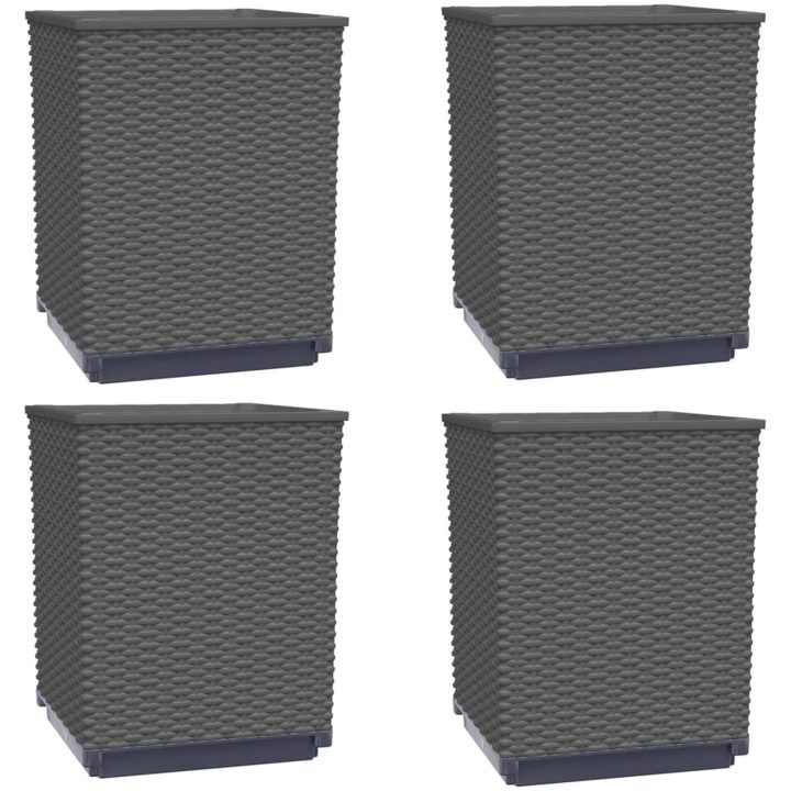 Odlingslådor 4 st svart 30x30x37 cm polypropylen vidaXL – bild 2