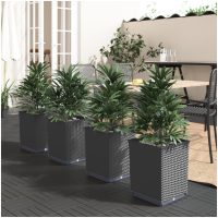 Odlingslådor 4 st svart 30x30x37 cm polypropylen vidaXL