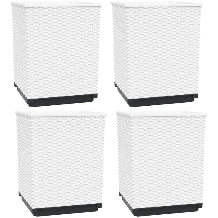 Odlingslådor 4 st vit 30x30x37 cm polypropylen vidaXL – bild 2