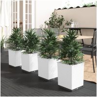 Odlingslådor 4 st vit 30x30x37 cm polypropylen vidaXL