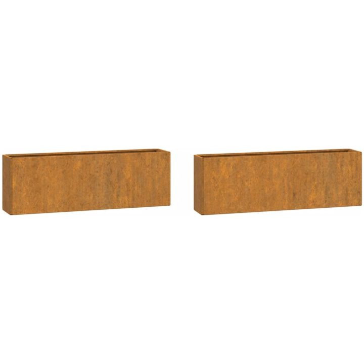 Odlingslådor för vägg 2 st rosttrögt stål 53x10x17 cm vidaXL – bild 2