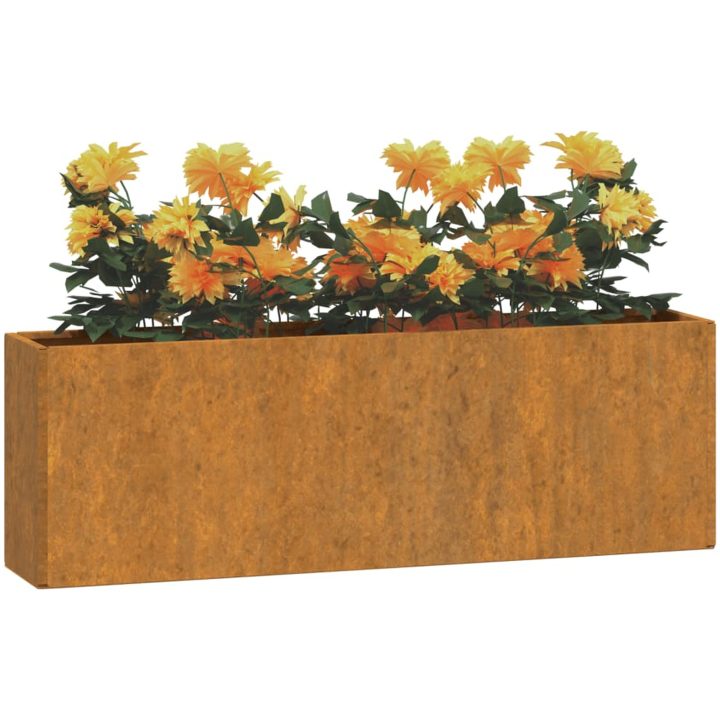 Odlingslådor för vägg 2 st rosttrögt stål 53x10x17 cm vidaXL – bild 3