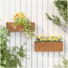 Odlingslådor för vägg 2 st rosttrögt stål 53x10x17 cm vidaXL – miniatyr 1