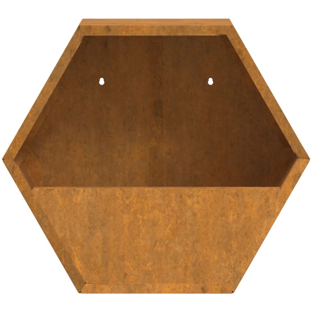 Odlingslådor för vägg 2 st rosttrögt stål vidaXL 30 x 10 x 25 cm – bild 6
