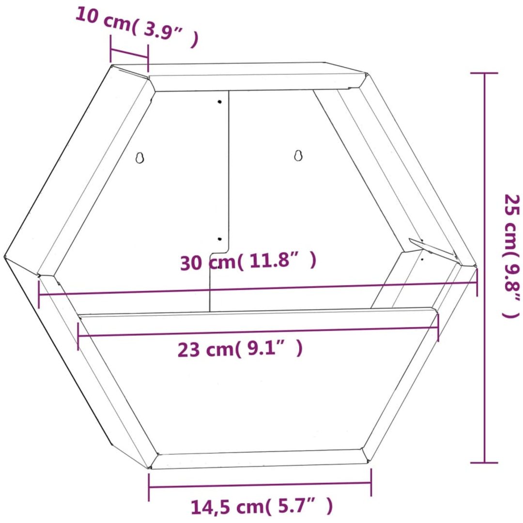 Odlingslådor för vägg 2 st rosttrögt stål vidaXL 30 x 10 x 25 cm – bild 10