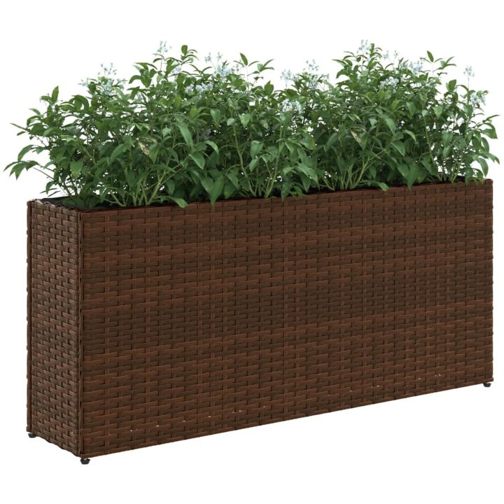 Odlingslådor med 2 krukor 2 st brun 90x20x40 cm konstrotting vidaXL – bild 4