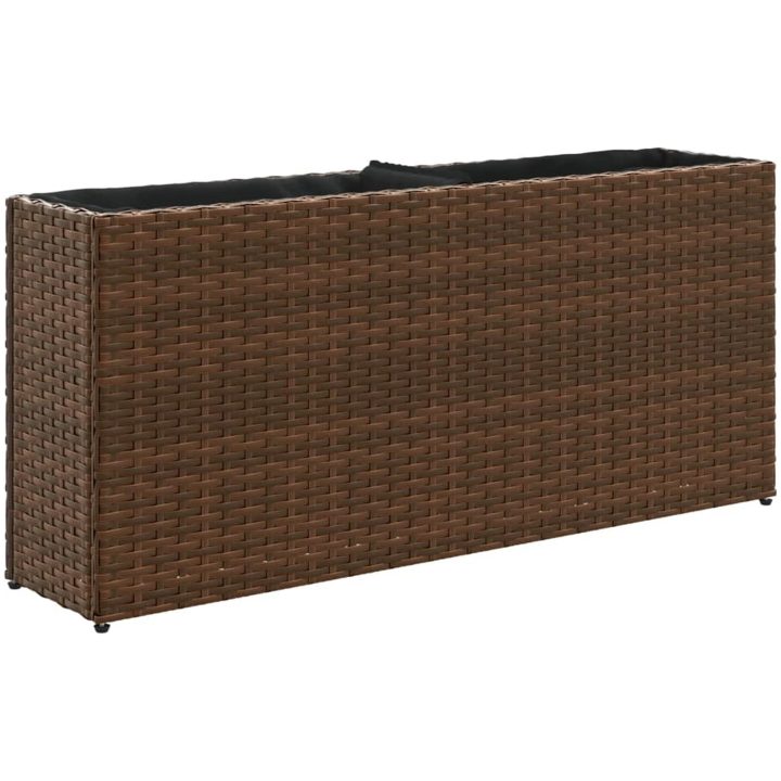 Odlingslådor med 2 krukor 2 st brun 90x20x40 cm konstrotting vidaXL – bild 5