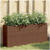 Odlingslådor med 2 krukor 2 st brun 90x20x40 cm konstrotting vidaXL – miniatyr 1