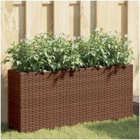 Odlingslådor med 2 krukor 2 st brun 90x20x40 cm konstrotting vidaXL