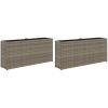 Odlingslådor med 2 krukor 2 st grå 90x20x40 cm konstrotting vidaXL – miniatyr 2