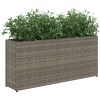 Odlingslådor med 2 krukor 2 st grå 90x20x40 cm konstrotting vidaXL – miniatyr 4