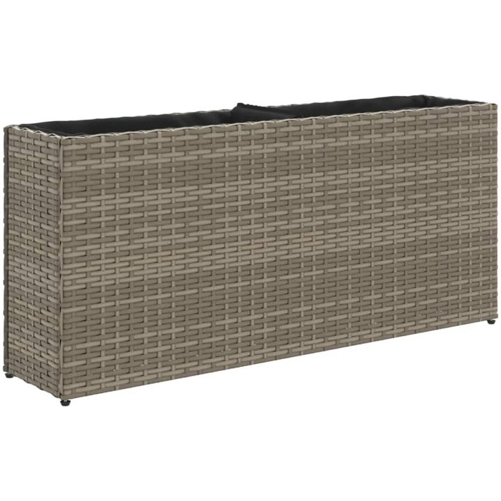 Odlingslådor med 2 krukor 2 st grå 90x20x40 cm konstrotting vidaXL – bild 5