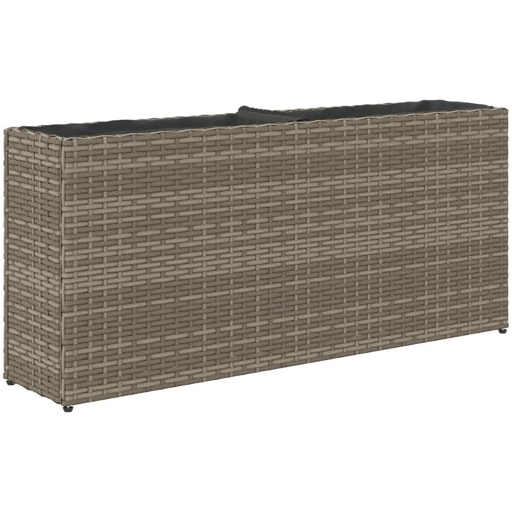 Odlingslådor med 2 krukor 2 st grå 90x20x40 cm konstrotting vidaXL – bild 8