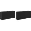 Odlingslådor med 2 krukor 2 st svart 90x20x40 cm konstrotting vidaXL – miniatyr 2