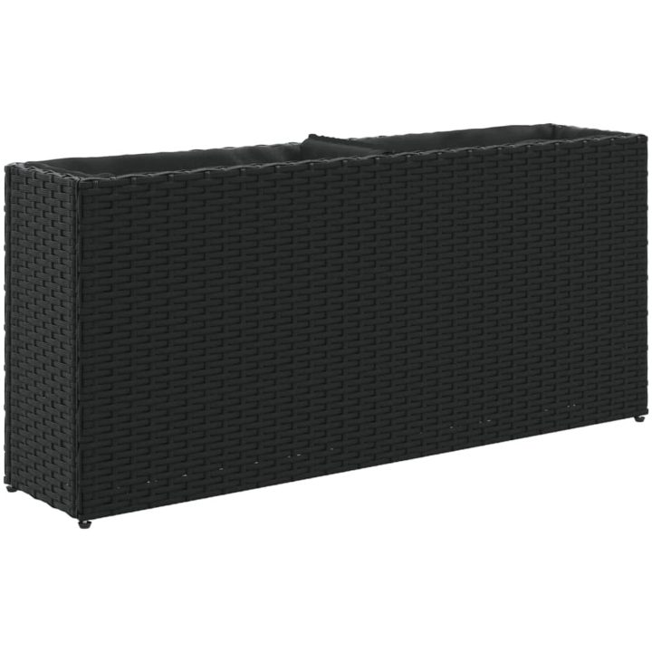 Odlingslådor med 2 krukor 2 st svart 90x20x40 cm konstrotting vidaXL – bild 5