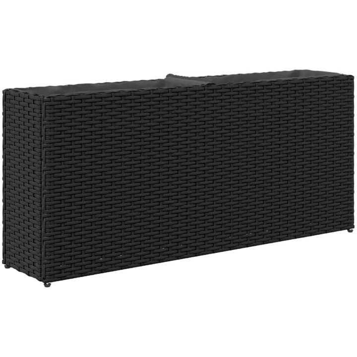 Odlingslådor med 2 krukor 2 st svart 90x20x40 cm konstrotting vidaXL – bild 8