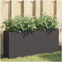 Odlingslådor med 2 krukor 2 st svart 90x20x40 cm konstrotting vidaXL