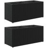 Odlingslådor med 2 krukor 2 st svart konstrotting vidaXL 72 x 30 x 32 cm – miniatyr 2