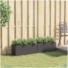 Odlingslådor med 2 krukor 2 st svart konstrotting vidaXL 72 x 30 x 32 cm – miniatyr 3