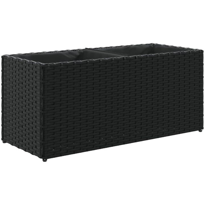 Odlingslådor med 2 krukor 2 st svart konstrotting vidaXL 72 x 30 x 32 cm – bild 5