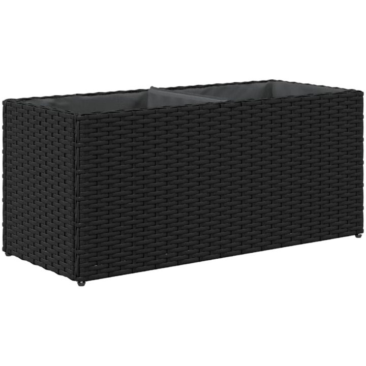 Odlingslådor med 2 krukor 2 st svart konstrotting vidaXL 72 x 30 x 32 cm – bild 8