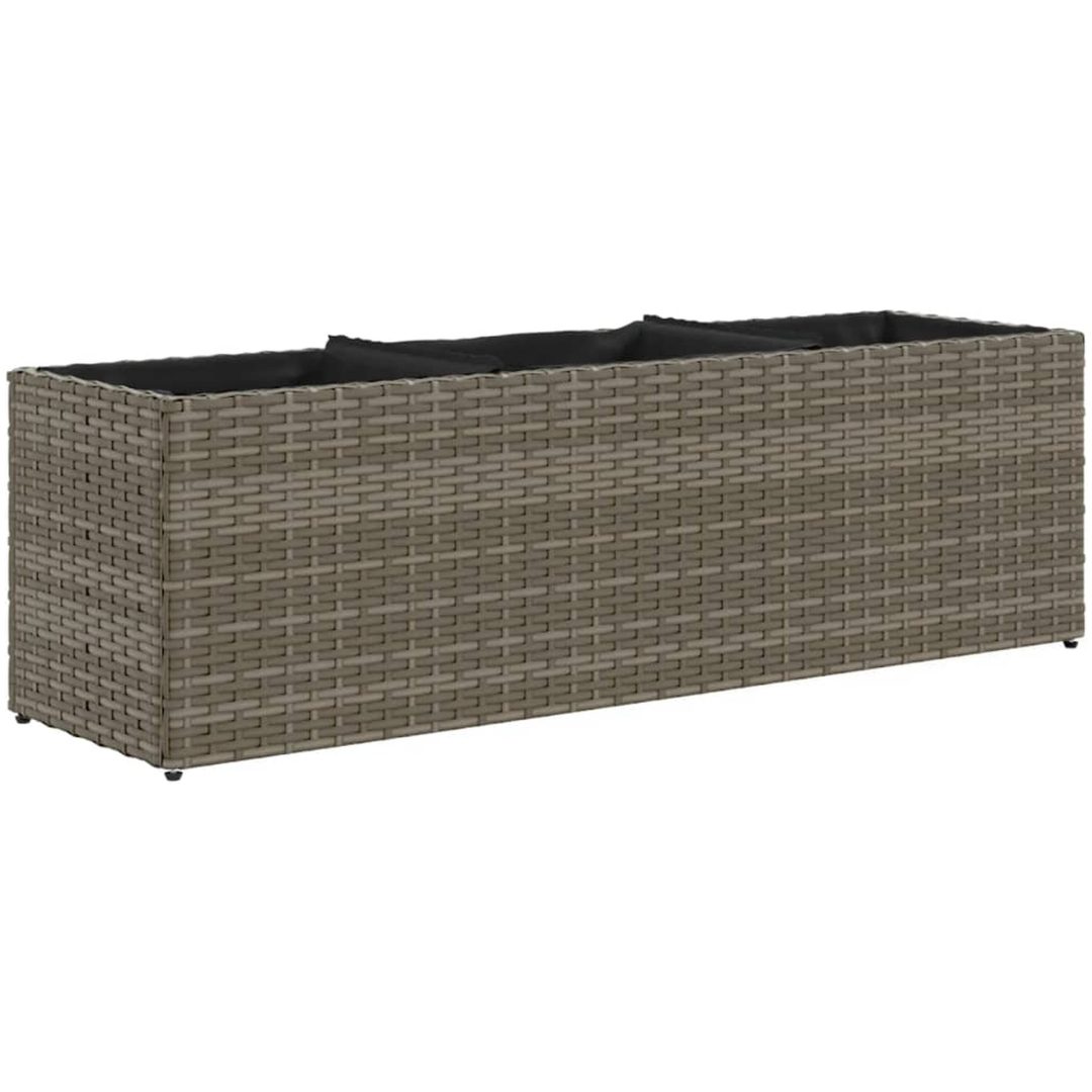 Odlingslådor med 3 krukor 2 st grå konstrotting vidaXL 105 x 30 x 32 cm – bild 5