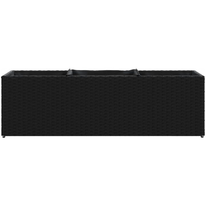 Odlingslådor med 3 krukor 2 st svart konstrotting vidaXL 105 x 30 x 32 cm – bild 6