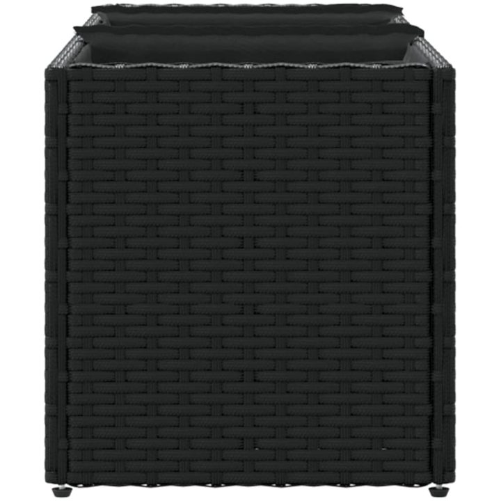Odlingslådor med 3 krukor 2 st svart konstrotting vidaXL 105 x 30 x 32 cm – bild 7