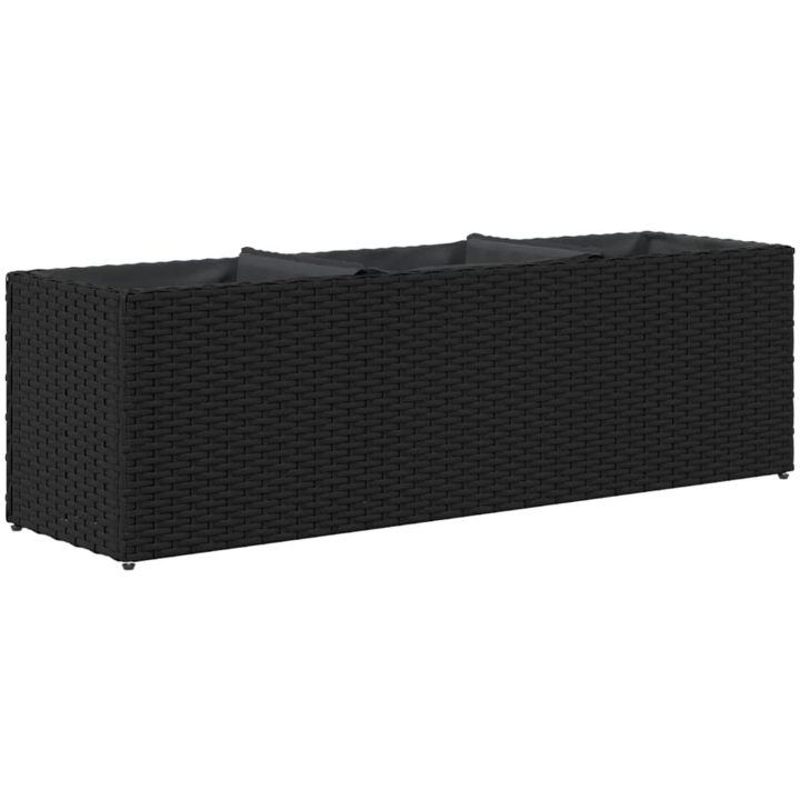 Odlingslådor med 3 krukor 2 st svart konstrotting vidaXL 105 x 30 x 32 cm – bild 8