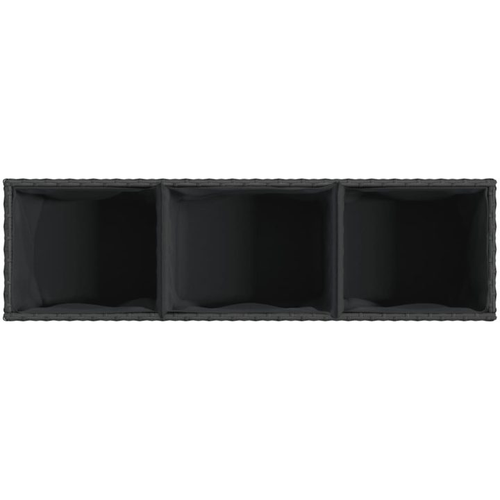 Odlingslådor med 3 krukor 2 st svart konstrotting vidaXL 105 x 30 x 32 cm – bild 9