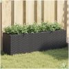 Odlingslådor med 3 krukor 2 st svart konstrotting vidaXL 105 x 30 x 32 cm – miniatyr 1