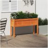 Odlingslådor med ben vaxbrun 110x31x70 cm massiv furu vidaXL – miniatyr 3