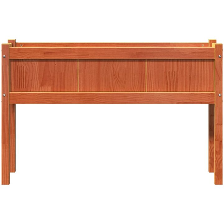 Odlingslådor med ben vaxbrun 110x31x70 cm massiv furu vidaXL – bild 5
