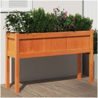 Odlingslådor med ben vaxbrun 110x31x70 cm massiv furu vidaXL
