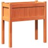 Odlingslådor med ben vaxbrun 70x31x70 cm massiv furu vidaXL – miniatyr 2
