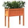 Odlingslådor med ben vaxbrun 70x31x70 cm massiv furu vidaXL – miniatyr 4