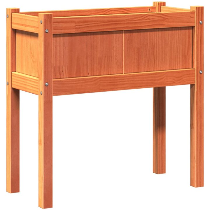 Odlingslådor med ben vaxbrun 70x31x70 cm massiv furu vidaXL – bild 7